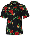 Red Hibiscus Men Hawaiian Shirt Black