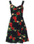 Red Hibiscus Mini Sundress with Smock Back Black