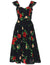 Red Hibiscus Sundress with Smock Back Black