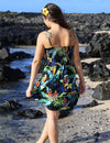 Resort Smock Short Dress Parrots Paradise