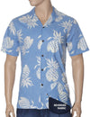 Reverse Fabric Lanai Pineapples Aloha Shirt Sky Blue RJC