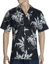 Reverse Fabric Pineapples and Ukuleles Shirt Black