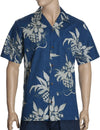 Reverse Fabric Pineapples and Ukuleles Shirt Blue