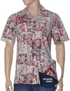 Reverse Fabric Tapa Honu Aloha Shirt Red