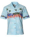 Ride to Paradise Chest Border Hawaiian Shirt Turquoise
