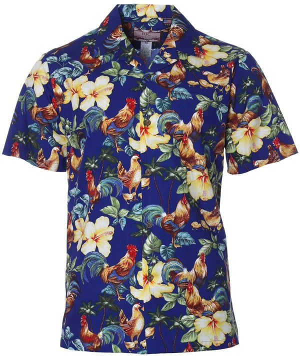 Rooster's Up Aloha Shirt Navy