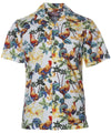 Rooster's Up Aloha Shirt White