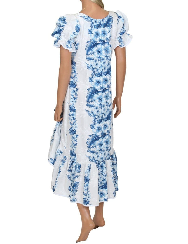 Ruffle Muumuu Dress Knee Length Pacific Panel