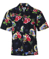 Santa Christmas Ride Aloha Shirt Black