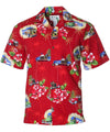 Santa Christmas Ride Aloha Shirt Red