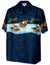 Santa Honu Ride Hawaiian Christmas Shirt Navy