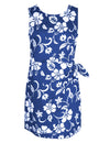 Women Short Sarong Dress Hibiscus Kaneohe Royal S