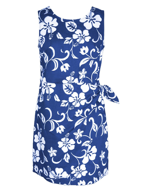 Women Short Sarong Dress Hibiscus Kaneohe Royal S