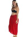 Sarong Pareo Cover up in Solid Colors Red