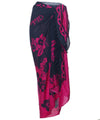 Sarong Pareo Cover Up Hibiscus Black-Hot Pink Hot Pink