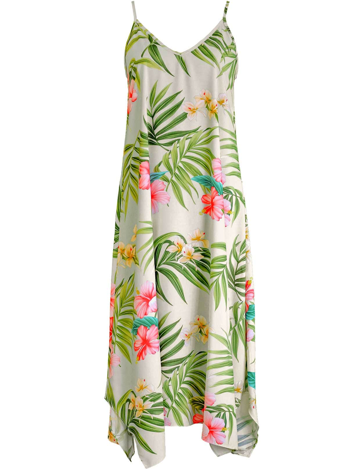 Maxi Long Hawaiian Dress Nalani with Scarf Hem Shaka Time Hawaii Maxi Long Hawaiian Dress Nalani with Scarf Hem Shaka Time Hawaii