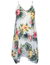 Scarf Hem Short Hawaiian Dress Lihue Hibiscus White