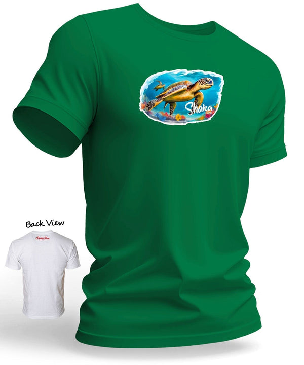 Hawaii Sea Turtle Men's Shaka T-Shirt Green