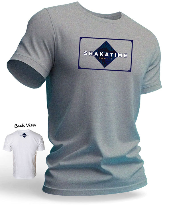 Shaka Time Trendy Mens Hawaiian Tee Shirt Ash
