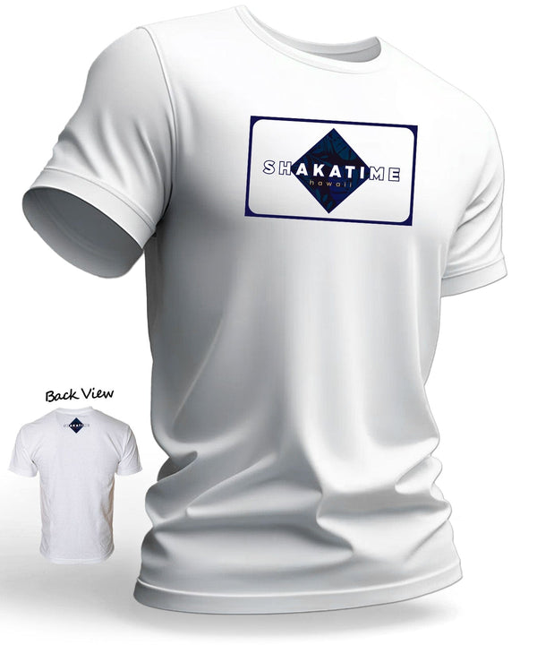 Shaka Time Trendy Mens Hawaiian Tee Shirt White