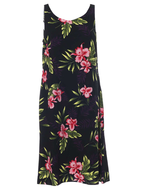 Okalani Short Hawaiian Dress Black Two Palms