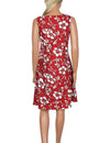 Hawaiian Short Sleeveless Bias Dress Classic Hibiscus Pareo Red Hilo Hattie