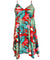Short Hawaiian Dress with Scarf Hem Palms Hibiscus Red