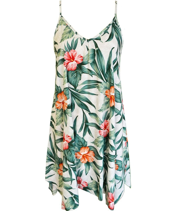 Short Dress with Scarf Hem Pua Nani White