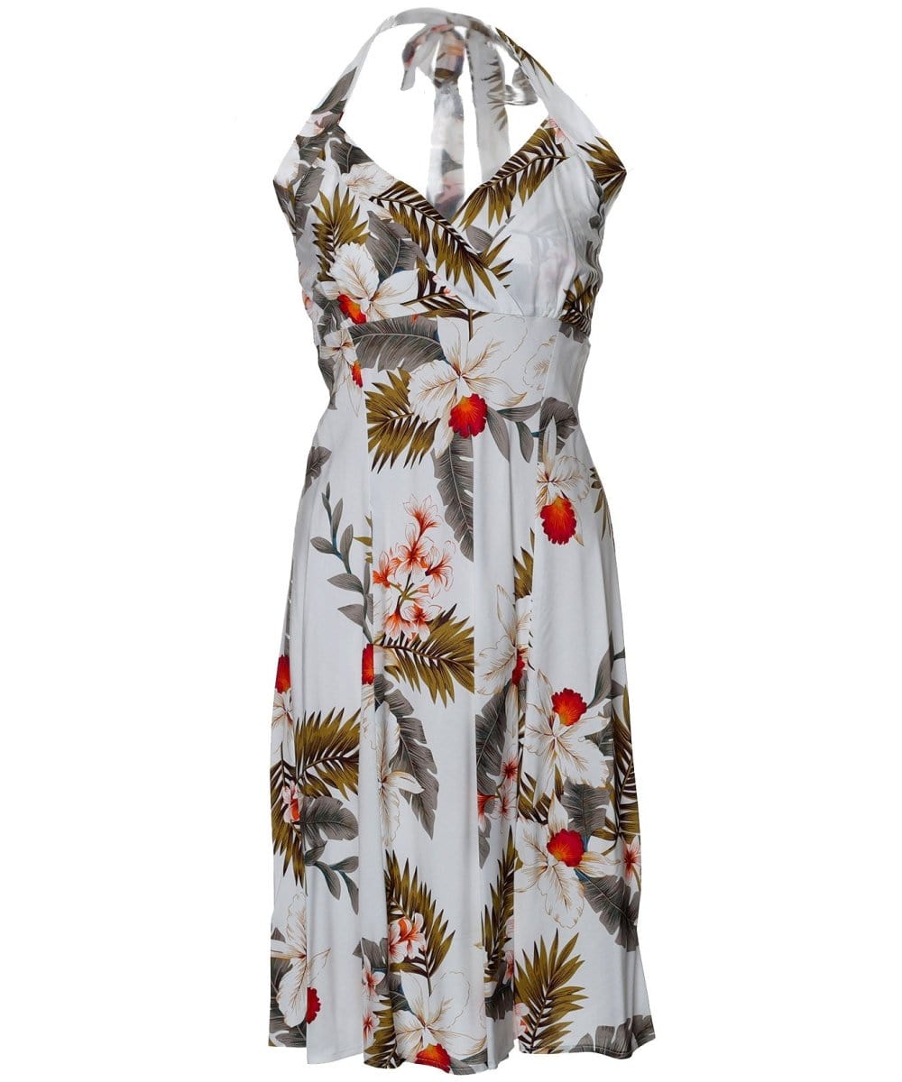 Short Halter Dress Empire Hanapepe White / S Short Halter Dress Empire Hanapepe White / S