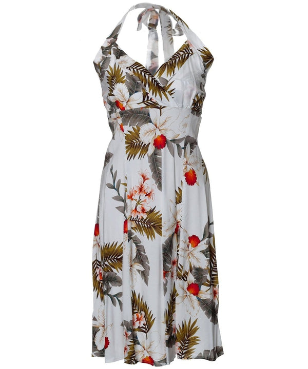 Short Halter Dress Empire Hanapepe White