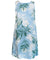 Palms Short Hawaiian Dress Sleeveless A-Line Easy Tie Back Closure Light Blue