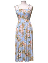 Short Hawaiian Dress Smock Top Classic Orchids Light Blue Fits XS to XL (2-16)