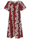 Short Muumuu Hawaiian Dress Hibiscus Leis Red