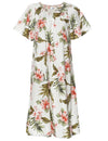 Kahua Plumeria Short Hawaiian Muumuu Dress Coral