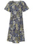 Short Hawaiian Muumuu Dress Kalokoi Forest Navy