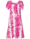Pull Over Muumuu Dress Flower Lei Hibiscus Pink