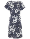 Short Muumuu Dress Crack Hibiscus Gray
