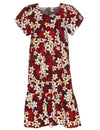 Short Muumuu Dress Island Plumeria Red