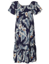 Short Muumuu Dress Kekoa with Elastic Bustline Navy
