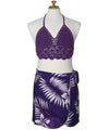 Short Sarong Cover-Up Pareo Wrap with Halter Top Crochet-Top One size