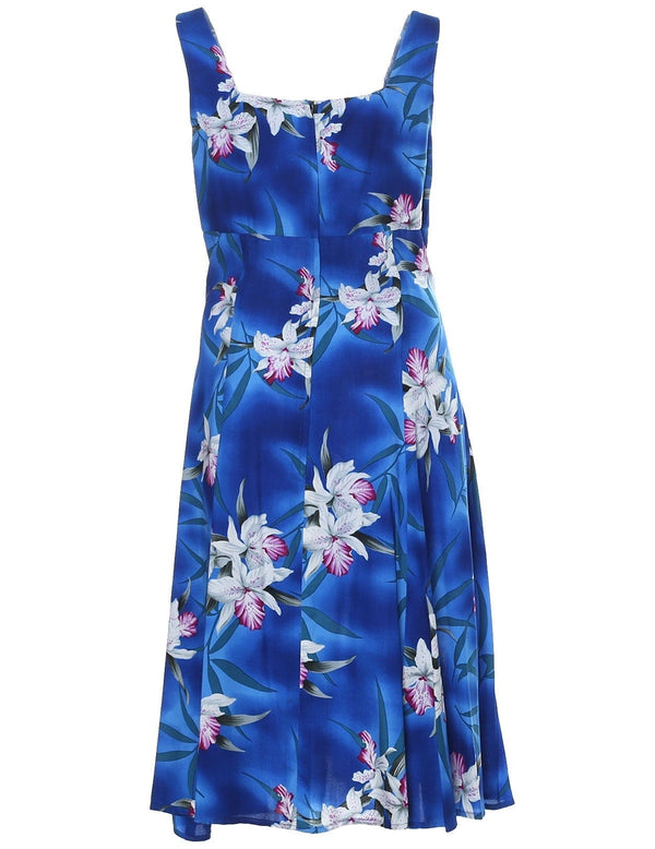 Short Sundress Hawaiian Midnight Orchid