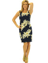 Short Sheath Tank Dress Hibiscus Trend Navy Two Palms