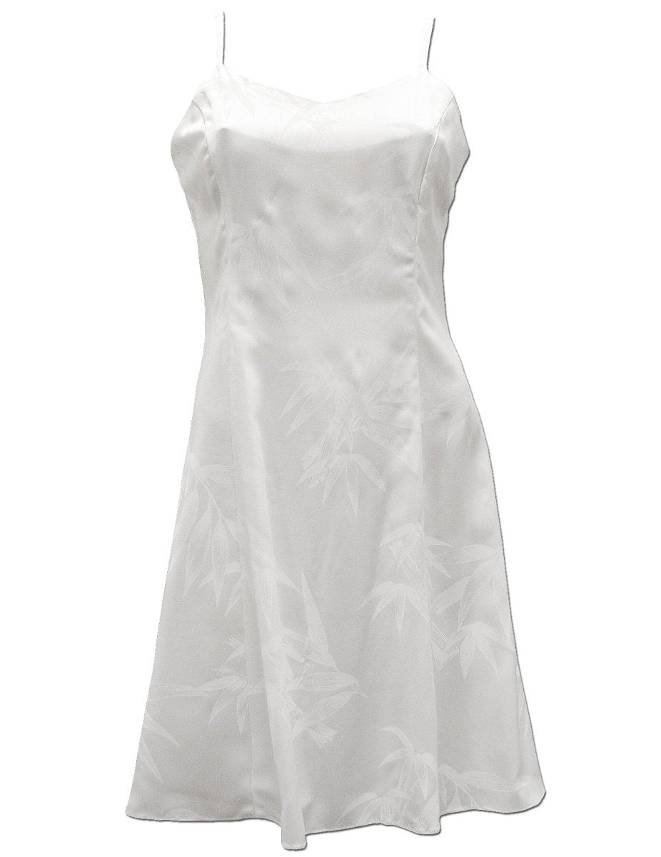 Short White Dress Spaghetti Straps Bamboo Shaka Time Hawaii