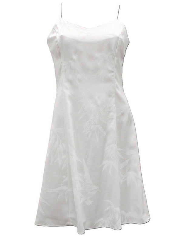 Short White Dress Spaghetti Straps Bamboo White