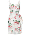Short Sarong Dress Elastic Back Flamingo Cream