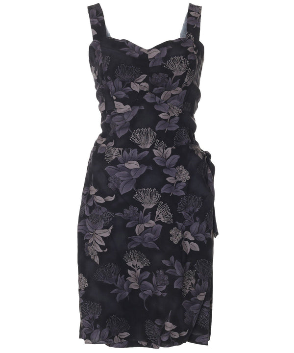 OHIA Short Sarong Dress Elastic Back Black