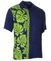 Side Design Prince Kuhio Hawaiian Shirt Navy-Lime Navy