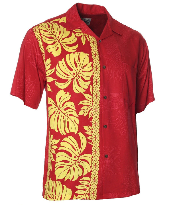 Side Design Prince Kuhio Hawaiian Shirt Red-Gold Red