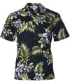 Silver Orchids Hawaiian Shirt Black