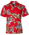 Silver Orchids Hawaiian Shirt Red